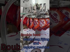 Mesin pengisi dan penutup kantong nozzle ganda dengan kantong gantung satu orang